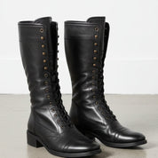 New Handmade Mens Style Superb Leather Boots Long Men Boot Leather - Black