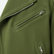 Men's Olive Green Suede Biker Jacket