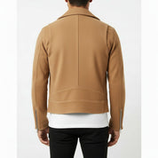 Men's Tan Suede Biker Jacket