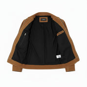 Men's Tan Suede Bomber Jacket