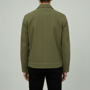 Men's Olive Green Suede Bomber Jacket