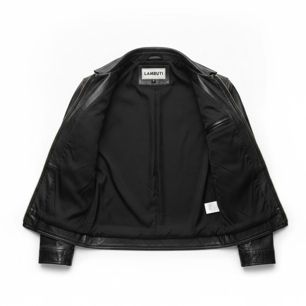 Men's Black Leather Cafe Racer Jacket