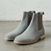 Men's Light Grey Suede Chelsea Boots