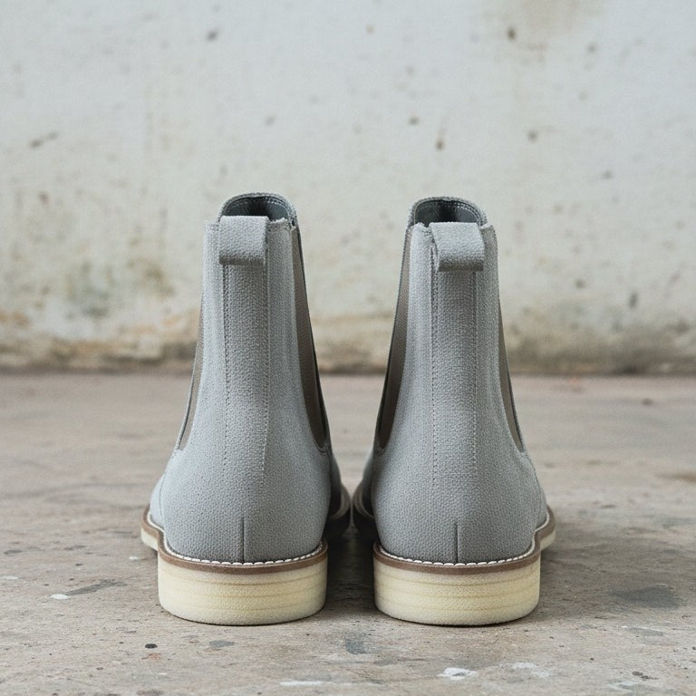 Men's Light Grey Suede Chelsea Boots
