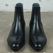 Men's Black Plain-Toe Leather Chelsea Boots — Dunton