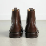 Men's Brown Cap-Toe Leather Derby Ankle Boots — Goodhall