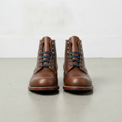 Men's Brown Plain-Toe Leather Ankle Boots