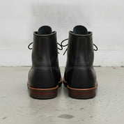 Men's Black Cap-Toe Leather Ankle Boots