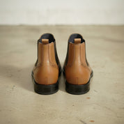 Men's Tan Wingtip Leather Chelsea Boots