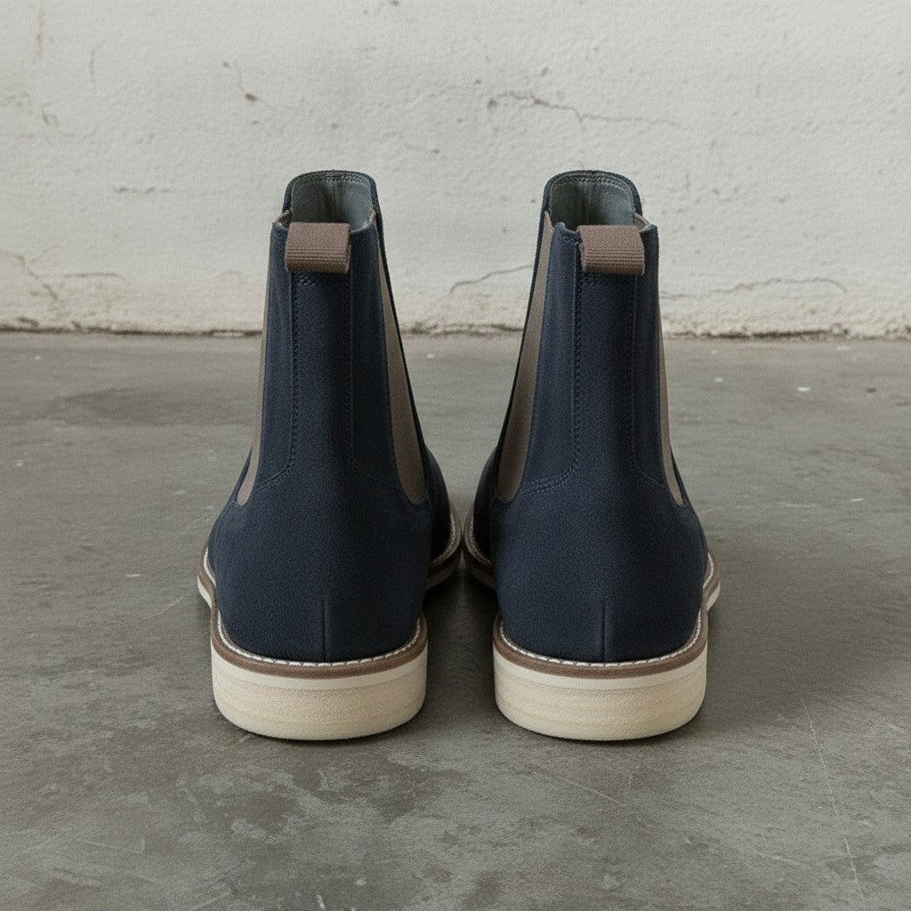 Men's Navy Blue Suede Chelsea Boots