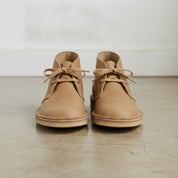 Men's Tan Plain-Toe Leather Chukka Boots