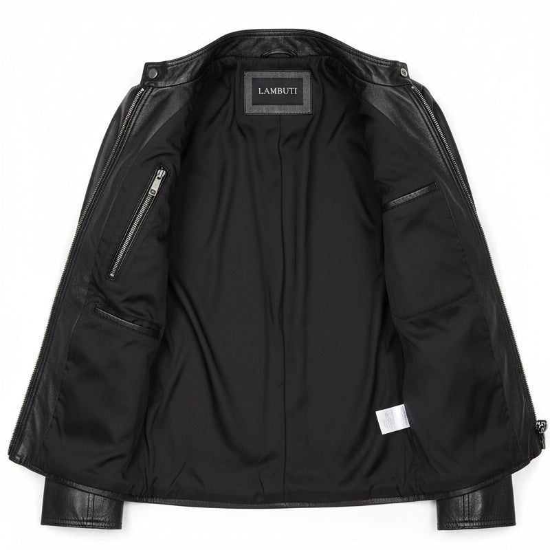 Women's Black Leather Biker Jacket