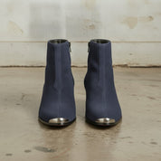 Men's Navy Blue Plain-Toe Suede Ankle Boots