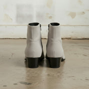 Men's Light Gray Plain-Toe Suede Ankle Boots