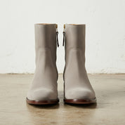 Men's Light Gray Plain-Toe Suede Ankle Boots