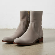 Men's Light Gray Plain-Toe Suede Ankle Boots