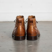 Men's Brown Cap-Toe Leather Derby Ankle Boots