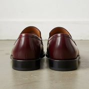 Men's Burgundy Cap-Toe Leather Penny Loafers