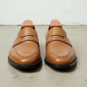 Handcrafted Men's Tan Leather Moccasins