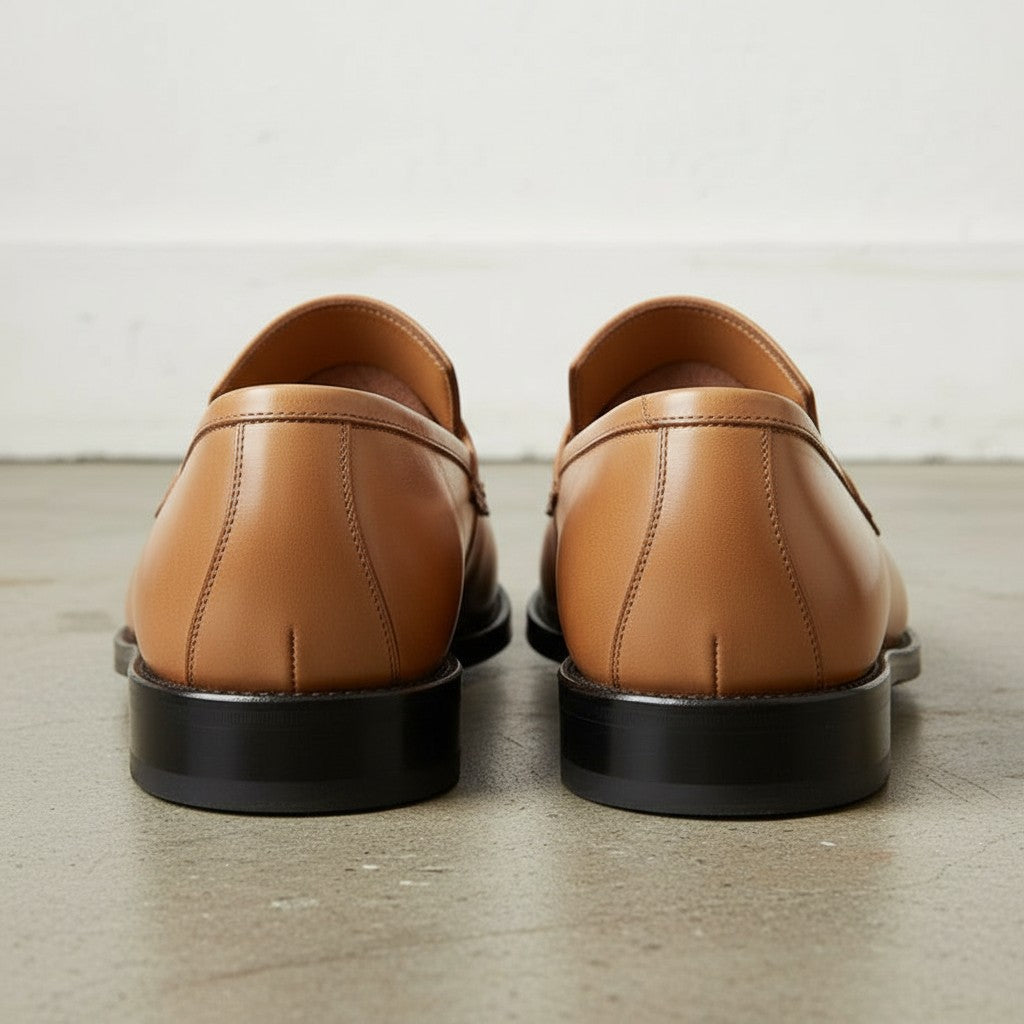 Handcrafted Men's Tan Leather Moccasins
