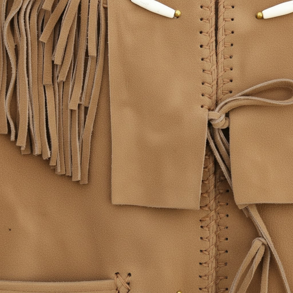 Men's Tan Fringed Suede Jacket