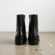 Men's Black Crocodile-Embossed Leather Ankle Boots