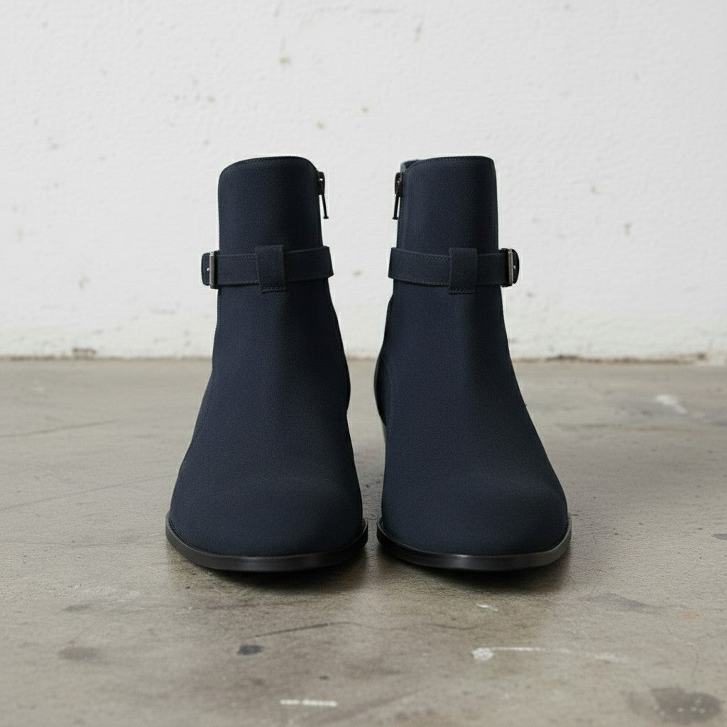 Men's Navy Blue Suede Jodhpur Boots
