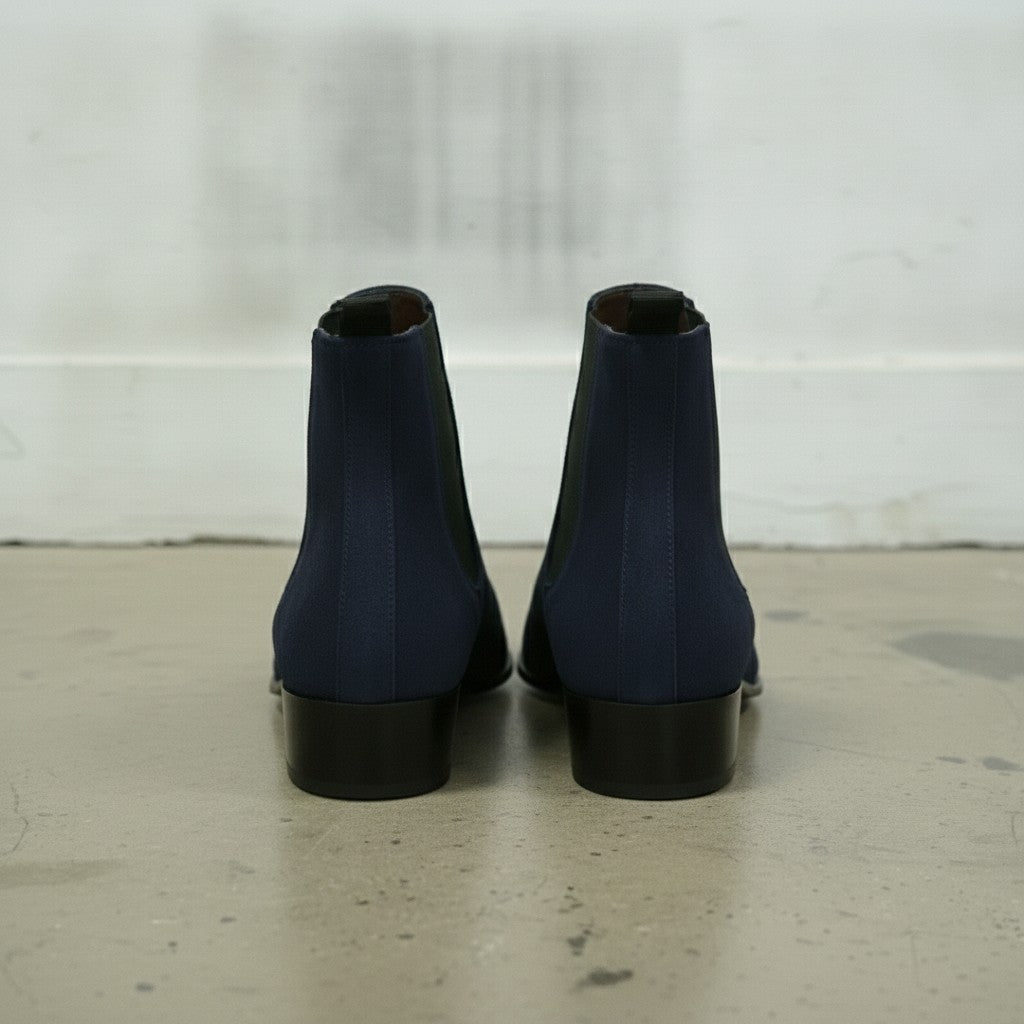 Men's Navy Blue Suede Chelsea Boots