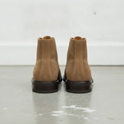 Men's Tan Cap-Toe Suede Ankle Boots