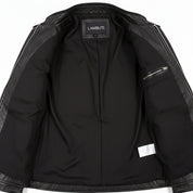 Black Leather Military Jacket
