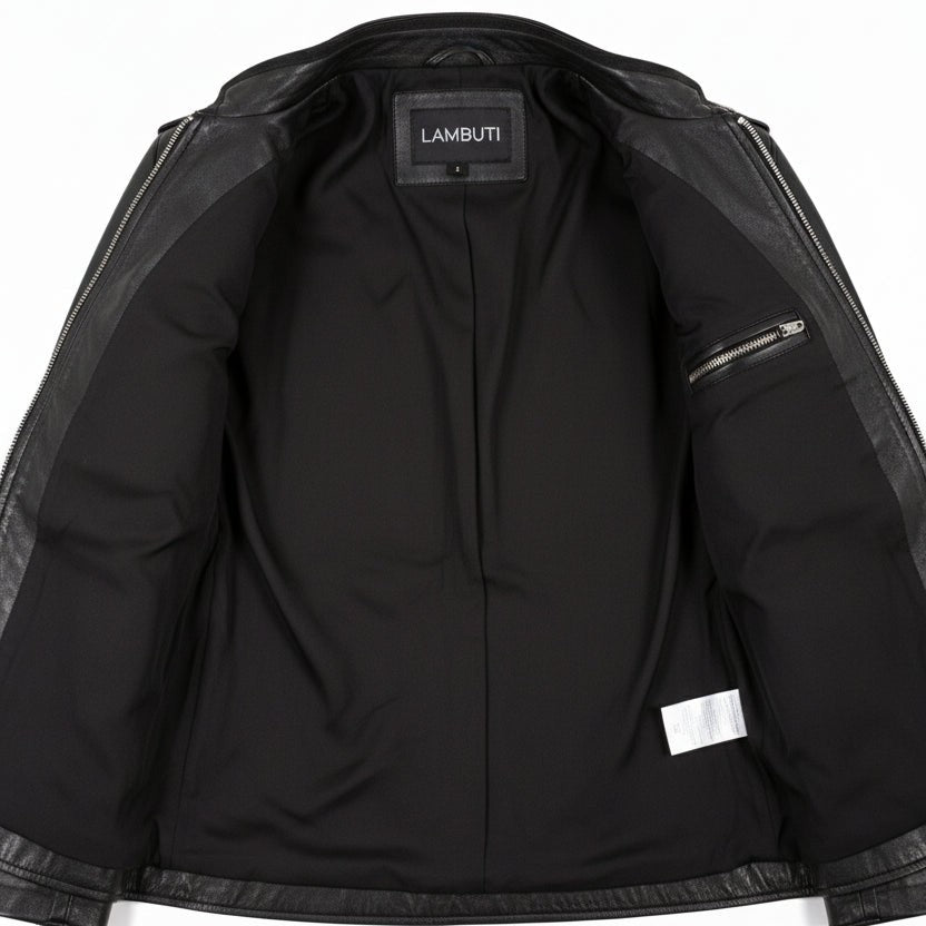 Black Leather Military Jacket