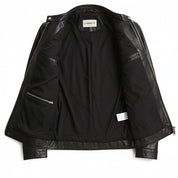 Men's Black Slim Fit Leather Biker Jacket