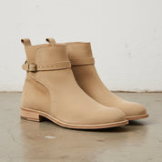 Men's Tan Plain-Toe Suede Jodhpur Ankle Boots