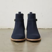 Men's Navy Blue Plain-Toe Suede Jodhpur Ankle Boots