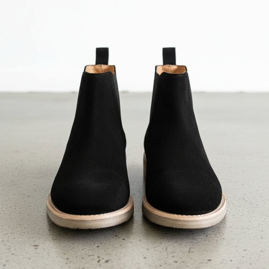 Men's Black Suede Chelsea Boots