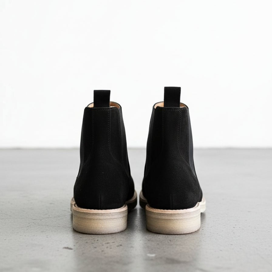 Men's Black Suede Chelsea Boots