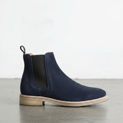 Men's Navy Blue Suede Chelsea Boots