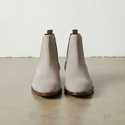 Men's Tan and Light Gray Plain-Toe Suede Chelsea Boots