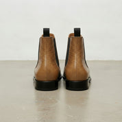 Men's Tan Crocodile-Embossed Leather Chelsea Boots