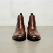 Men's Antique Brown Crocodile-Embossed Leather Chelsea Boots