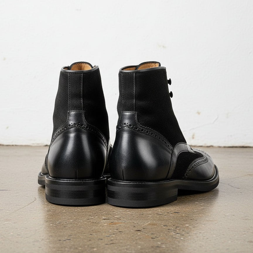 Men's Black Cap-Toe Leather Ankle Boots — Jermyn