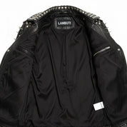 Women's Black Studded Leather Biker Jacket
