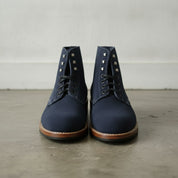 Men's Navy Blue Plain-Toe Suede Ankle Boots