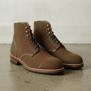 Men's Brown Plain-Toe Suede Ankle Boots