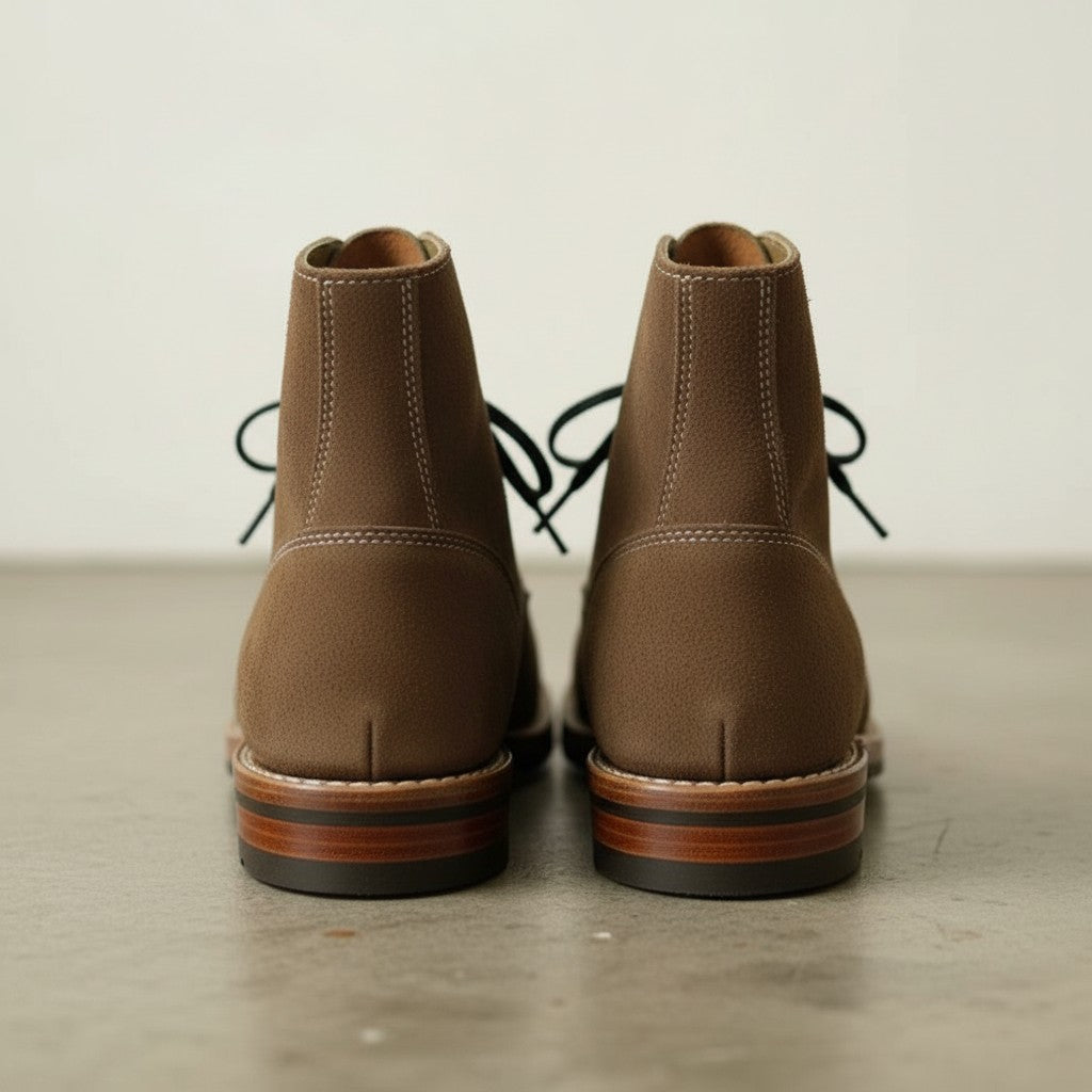 Men's Brown Plain-Toe Suede Ankle Boots