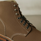 Men's Brown Plain-Toe Suede Ankle Boots