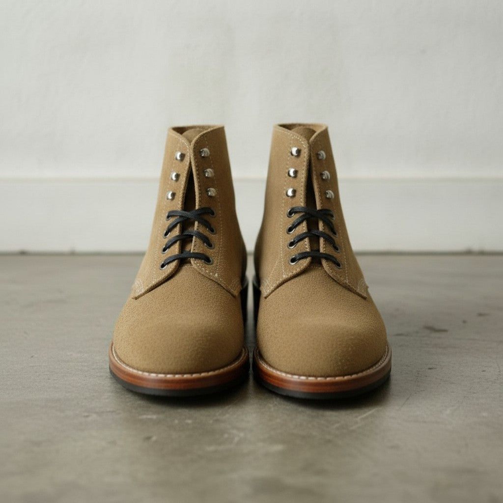 Men's Tan Plain-Toe Suede Ankle Boots