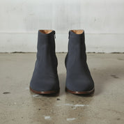 Women's Navy Blue Plain-Toe Suede Ankle Boots