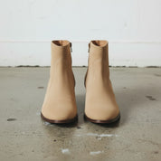Women's Tan Plain-Toe Suede Ankle Boots