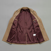 Men's Tan Leather Trench Coat
